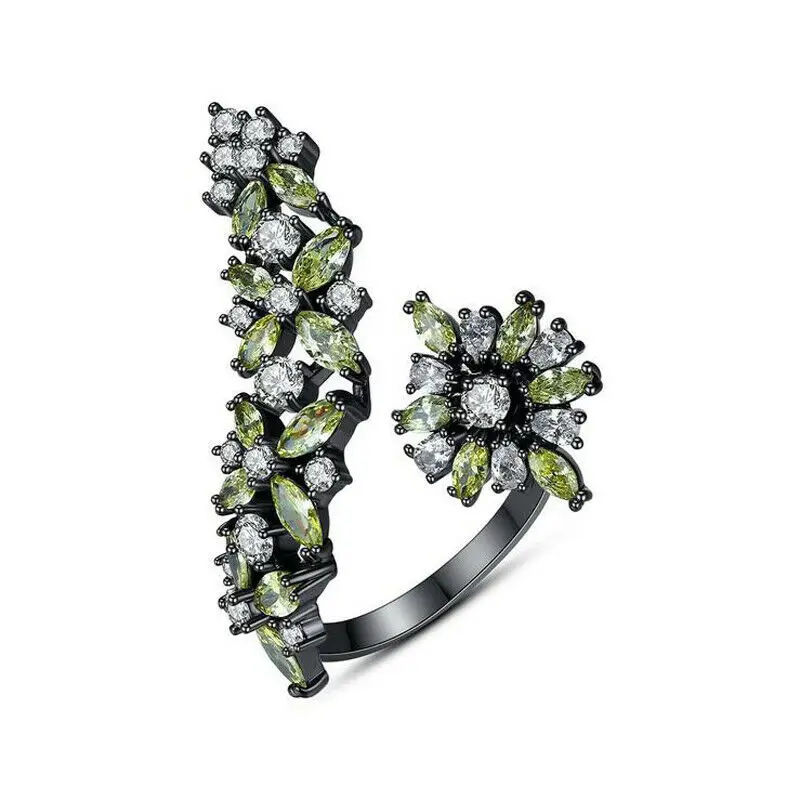 Регулируемые женские AAA циркониевые Стразы открытое переднее кольцо с