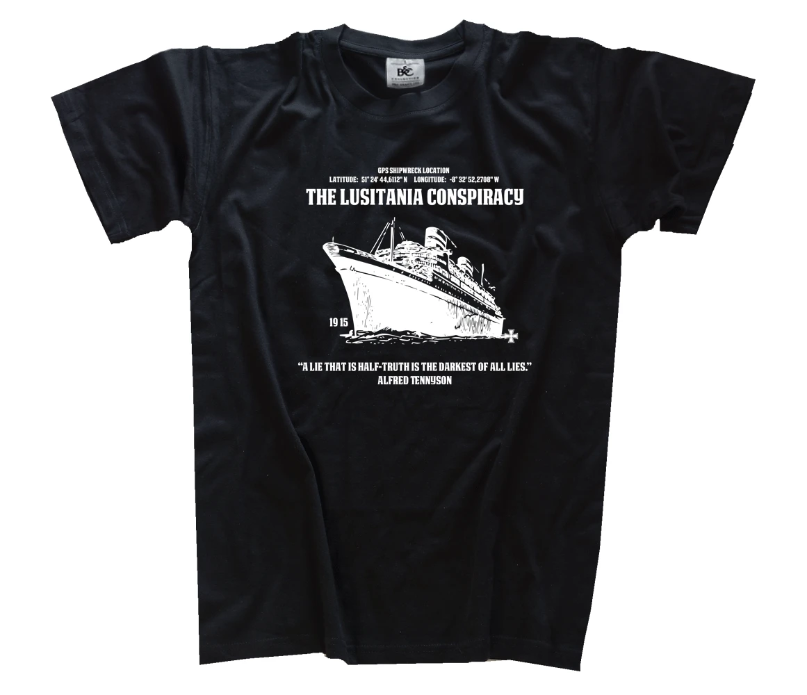 Lusitania Verschworung 1915 Wk I Erster Guerra World U Barche футболка S 3Xl|Мужские футболки| |