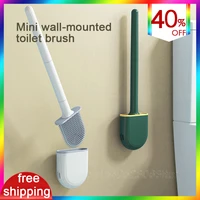 wall silicone toilet brush wash toilet wc accessories non contact brush cleaning tool with brush holder toilet cleaning tool