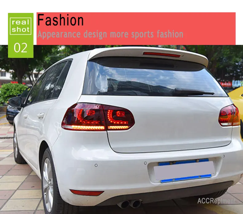 4 шт. автомобильный Стайлинг для VW Golf 6 задние фонари 2009-2012 для Golf 6 светодиодный задний фонарь+ сигнал поворота+ тормоз+ обратный светодиодный свет