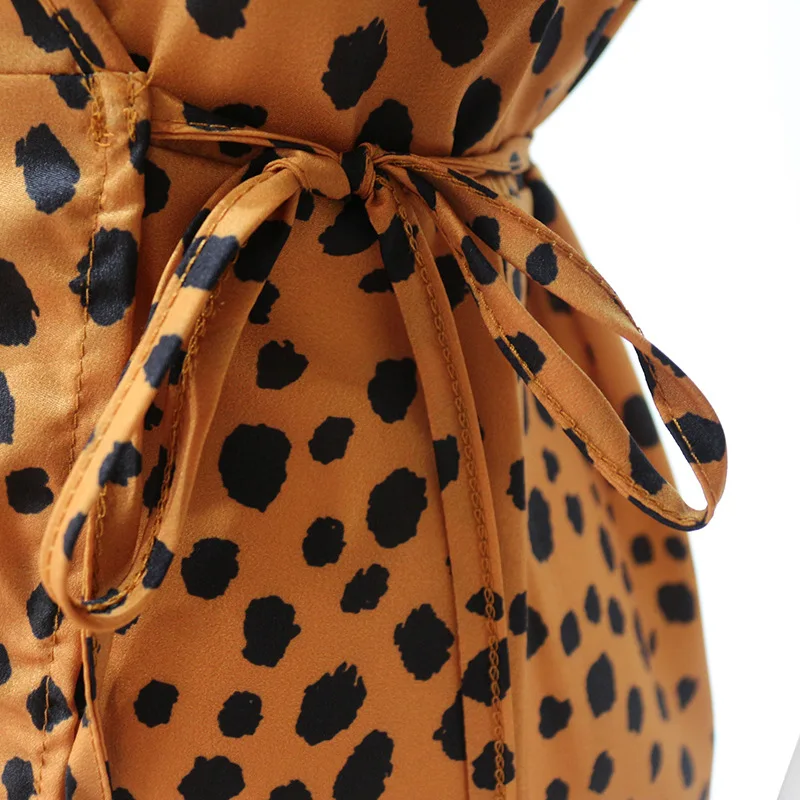 

V-neck Polka Dot Printing Beach Dress Summer High Waist Chiffon Elegant Sundress For Women Vestidos Rz*