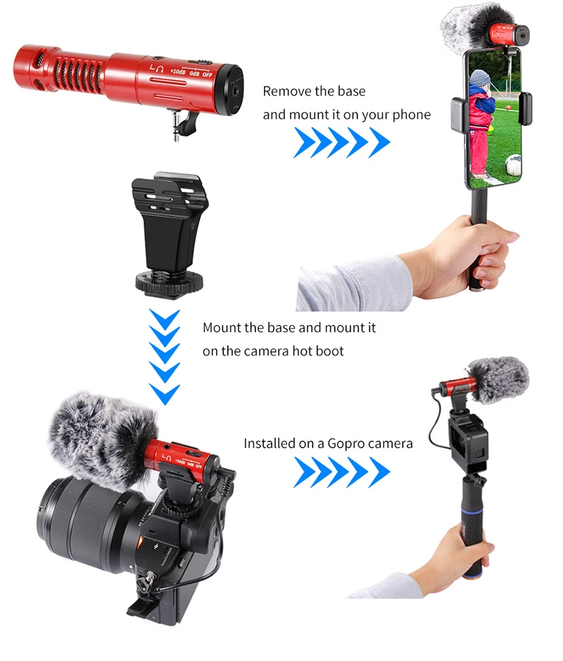MAMEN MIC 07 Pro видеозапись микрофон для DSLR камеры смартфона Osmo Карманный vlog iPhone Android