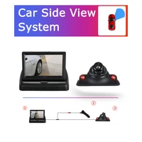 car front rear side view system with 4 3 foldable tft lcd monitor hd led night vision waterproof camera