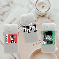 my hero academia anime phone case for iphone 12 11 mini pro xr xs max 7 8 plus x matte transparent white cover