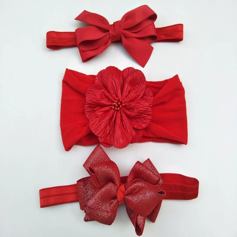 

3Pcs/Set New Fashion Baby Kids Floral Headband Girls Elastic Bowknot Headwear Accessories Hairband