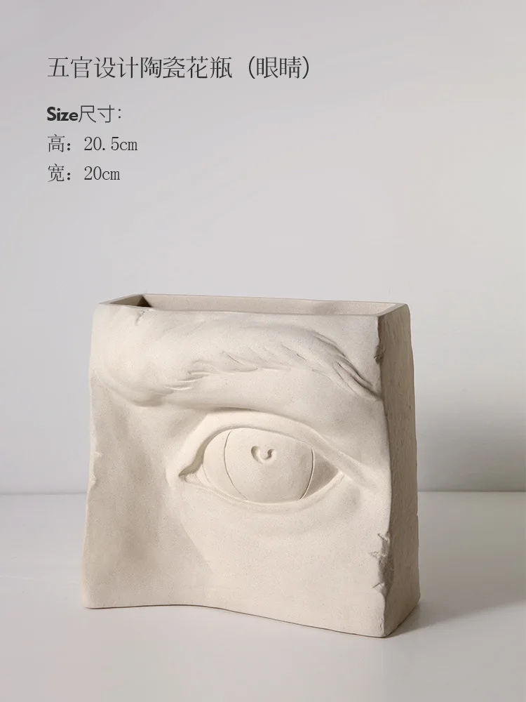 

Nordic Ceramic Vases for Flowers Creative Human Body Features Vase Dried Flower Arrangement Floral Adornment Desk Decoration