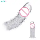 Многоразовые презервативы с шипами для увеличения пениса, мужской удлинитель, растягиватель, секс-игрушки для мужчин, кольцо на пенис, Страпон для задержки эякуляции, инструменты для пар