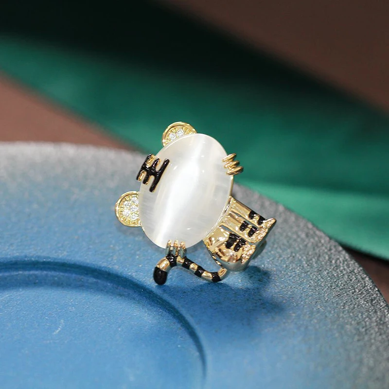 Wuli &amp baby прекрасный опал брошь с тигром es для женщин унисекс дизайнерский