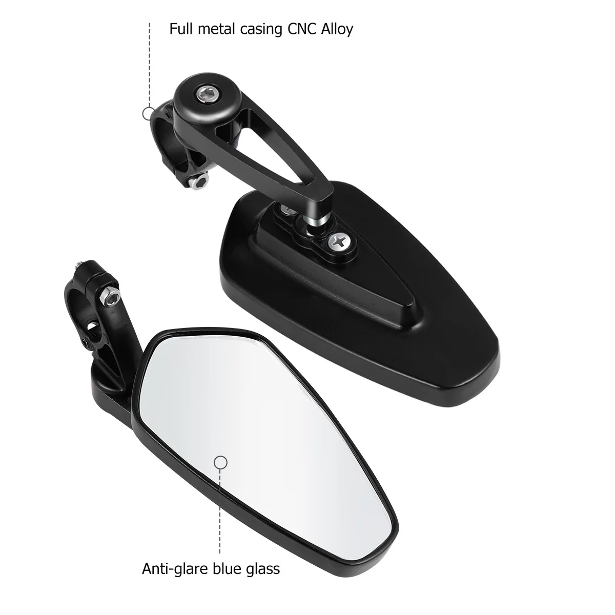 

1 Pair Motorcycle Handlebar Reversing Mirror All Aluminum Rearview Mirror Reflector Modification Accessories