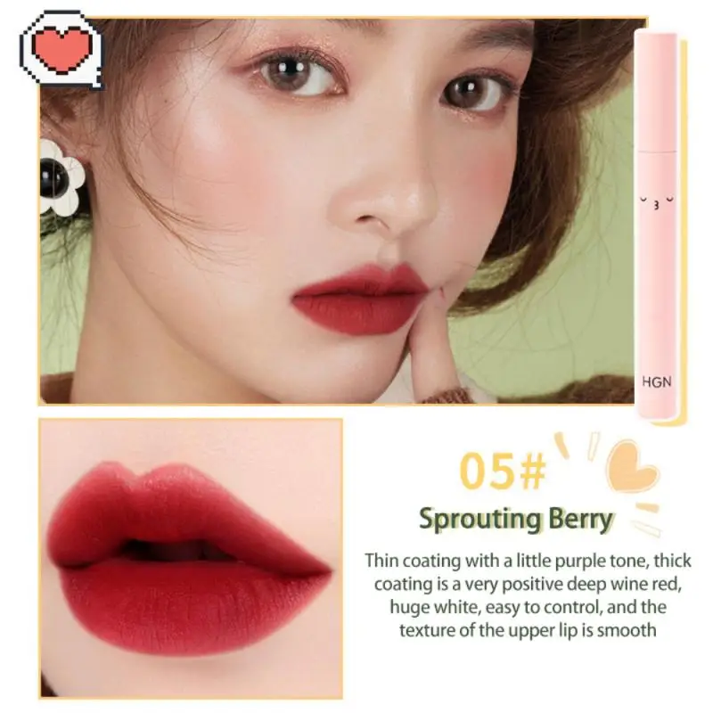 

HANGENEE Velvet Matte Lip Mud Lipstick Non Stick Cup Lip Glaze Whitening Lip Gloss Longlasting Sexy Red Lip Tint Cosmetic TSLM2