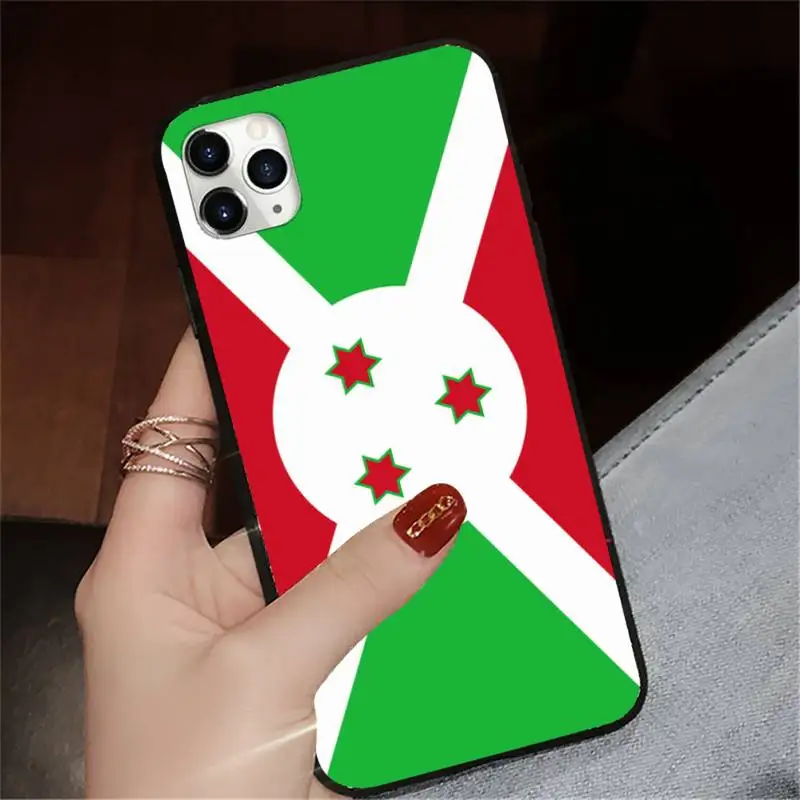 

Burundi National Flag Coat Of Arms Phone Case for iPhone 11 12 pro XS MAX 8 7 6 6S Plus X 5S SE 2020 XR luxury design cover