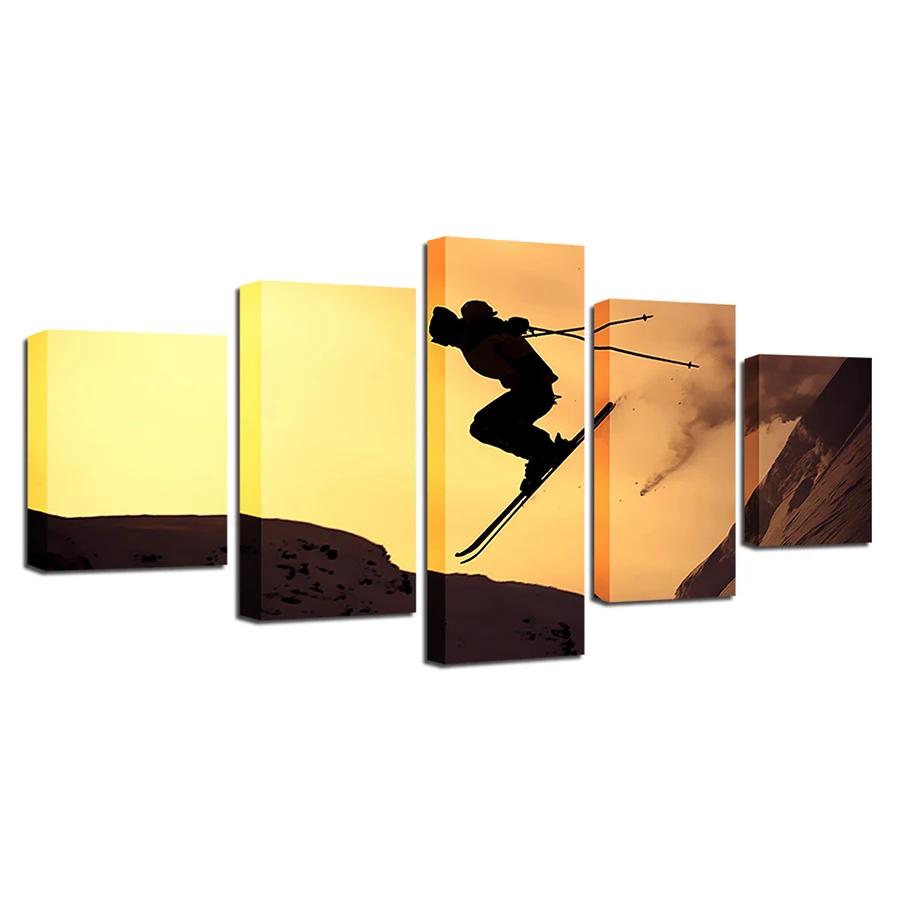 

Home Living Room Decor Pictures HD Prints 5 Pieces Skateboard Sports Poster Wall Art Modular Canvas Paintings Artworks Framework