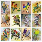 Алмазная 5D картина сделай сам, животное, попугай, Цветная птица, дерево, пейзаж, вышивка крестиком, полная выкладка, мозаика из страз, искусство, домашний декор