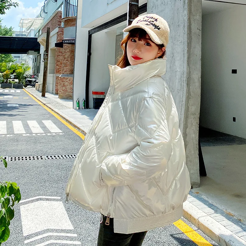 Women Winter Coat Warm Women's Bright surface Jacket Black Parkas Cotton Jacket Female feminino Women Feminina 2021 Clothes