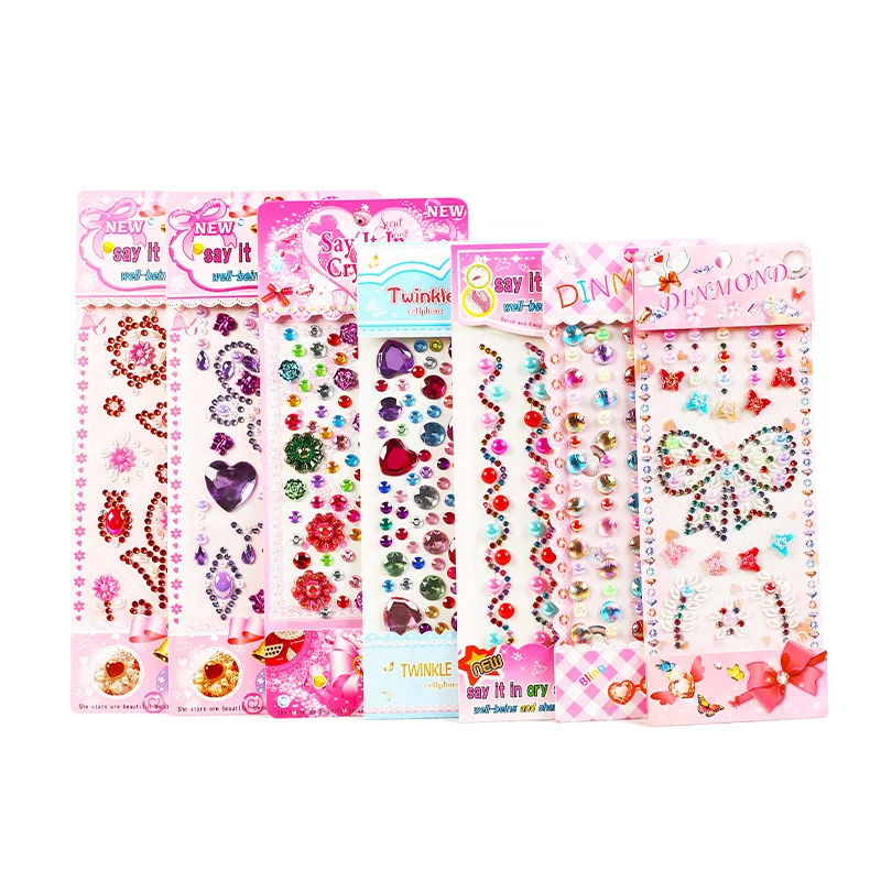 

With Adhesive Diy Children Paste Painting Crystal Diamond Decoration Mobile Phone Bag Handmade Material Sticker Rhinestone Cute