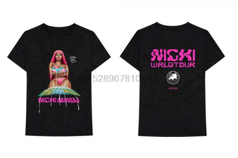 

Новая футболка Nicki Minaj Nicki WRLD Tour, размер мирового турнира, базовые Топы с коротким рукавом, футболка