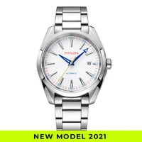 100m waterproof men automatic watch fashion luxury mechanical wristwatch nh35a stainless steel watch white aqua golf edition