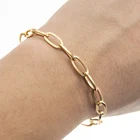 100% Нержавеющаясталь браслет-цепочка для Для женщин мужчин с металлическим замком цепочка браслет Acier нержавеющая сталь Femme Mujer