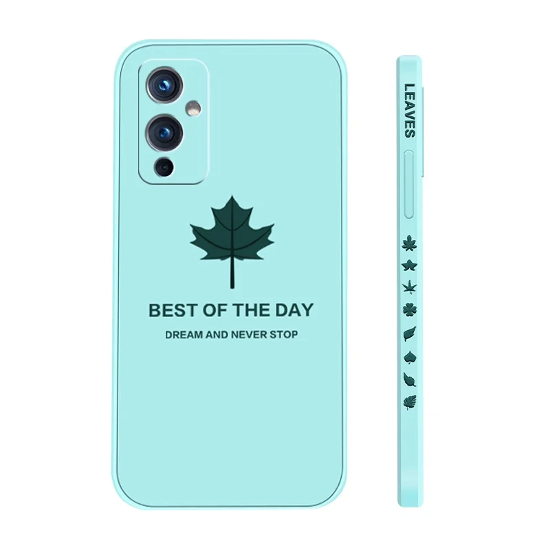 

For OnePlus 9 PRO 9R Case Soft Liquid silicone Maple leaf Skin protective Back Cover