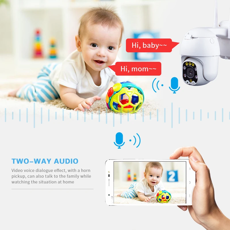 Наружная беспроводная камера видеонаблюдения с автослежением 1080P PTZ|Камеры