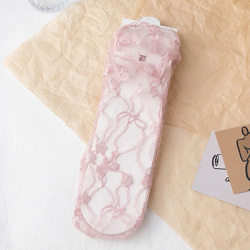 

Women's Harajuku Socks Ladies Breathable Transparent Floral Lace Socks Sweet Mesh Fishnet Socks Soft Funny Socks Hosiery Sox