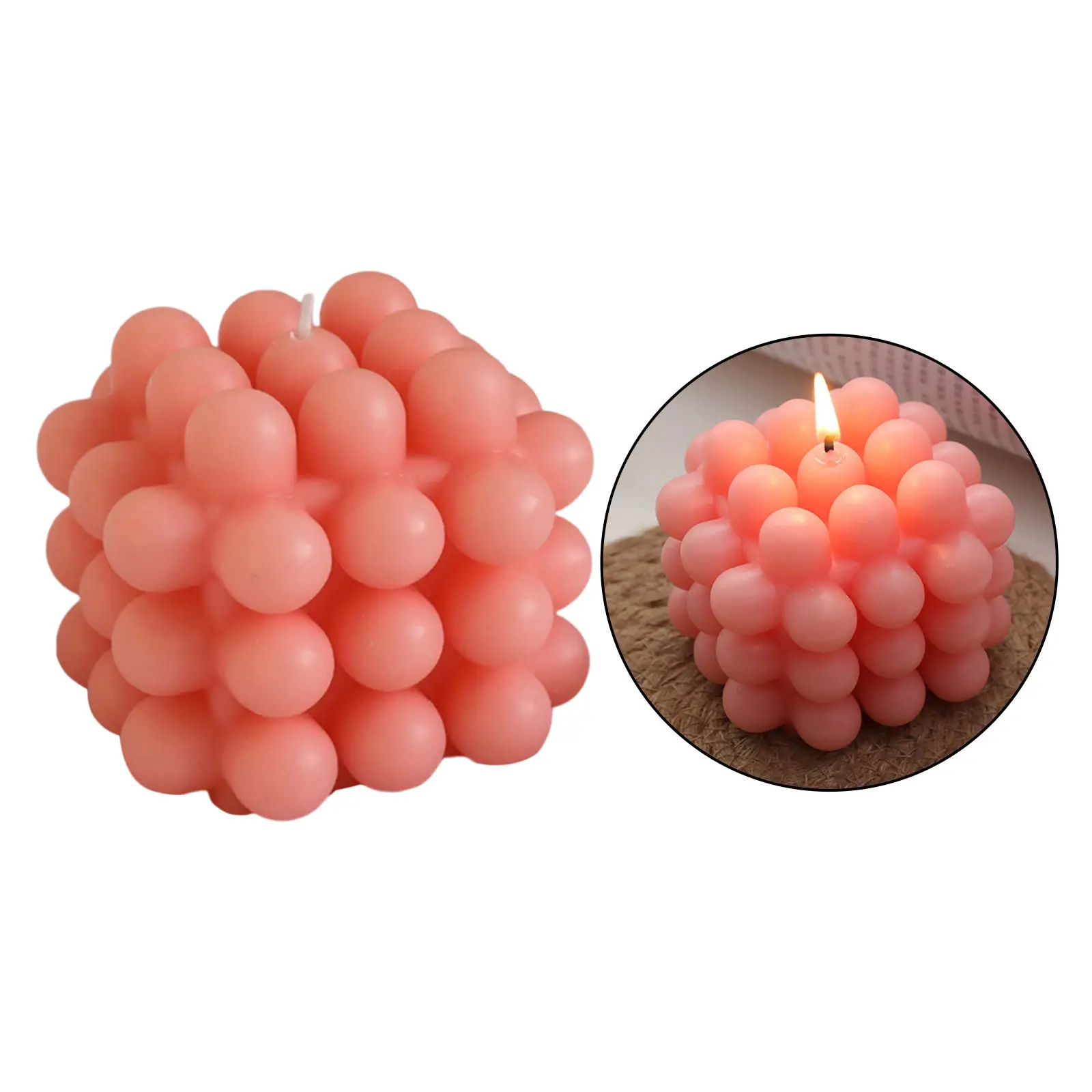 8x8cm Bubble Cube Candle Cute Soy Wax Aromatherapy Candles Scented Relaxing Birthday Gift 1PC | Дом и сад