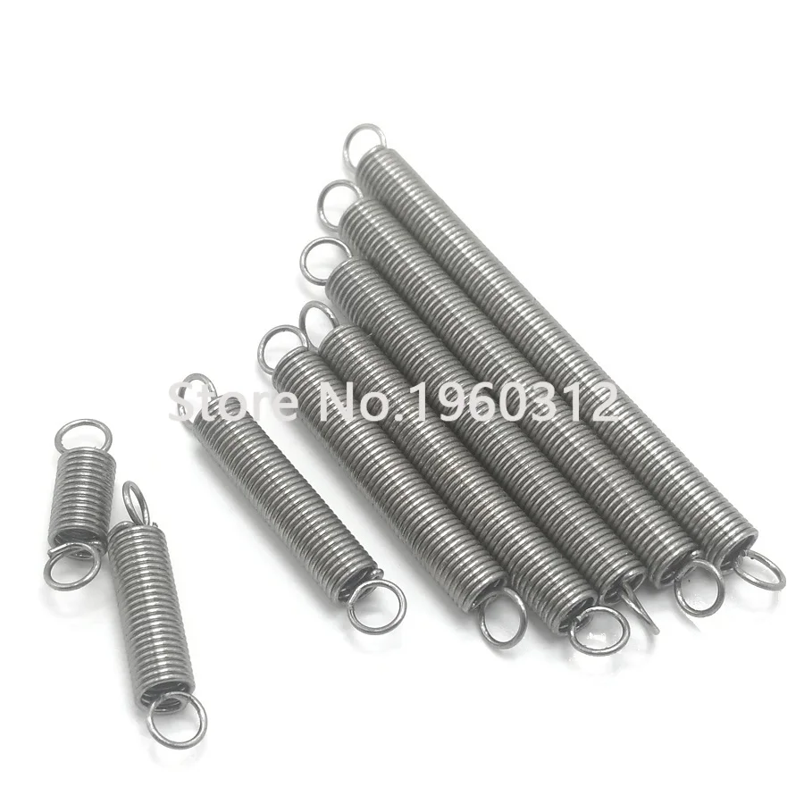 5Pcs 304 Stainless Steel Dual Hook Small Tension Spring Hardware Accessories Wire Dia 1mm Outer 8mm Length 15-50mm | Обустройство