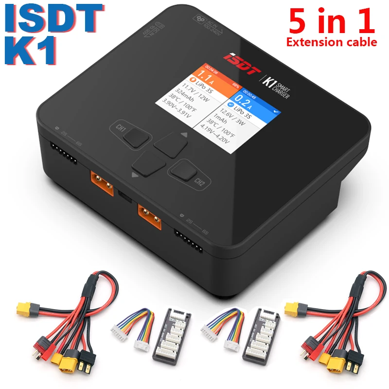 ISDT K1 двойное зарядное устройство Lipo 1 6S AC 100 Вт DC 2X250W 10A умное для Life Lilon LiPo LiHv Pb