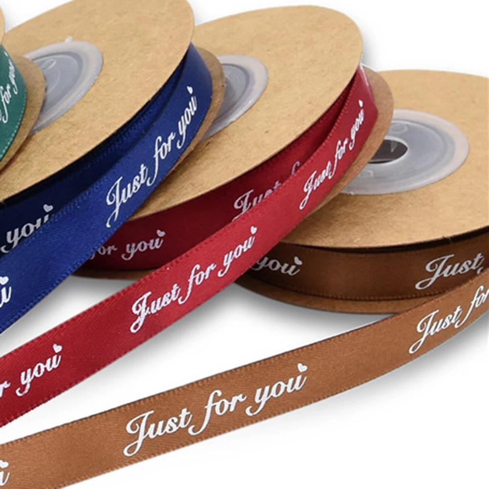 10 м/рулон 1 см однотонные ленты только для вас с буквенным принтом сатиновая лента