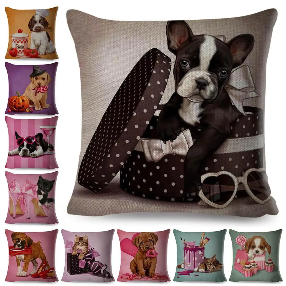 45 см * милый чехол для подушки с рисунком собаки/кошки наволочка дивана и кровати