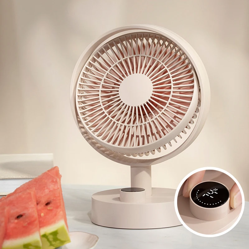 

2000mAh Portable Electric Fan Desktop Fan Mini Ventilador USB Rechargeable Air Cooler Fan with Shake Head Adjust Wind Speed