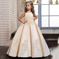 baby girl champagn white party dress flower kids clothes princess wedding first communion formal children clothing 10 12 vestido