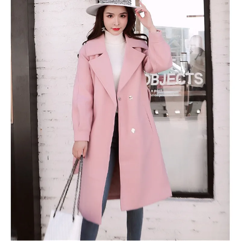UHYTGF женские зимние пальто однобортный сладкий элегантный женский лацкан