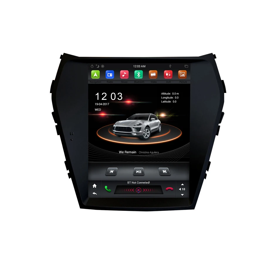 Автомобильный GPS навигатор в стиле Tesla с IPS экраном для Hyundai IX45 Santa Fe 15 17 головное