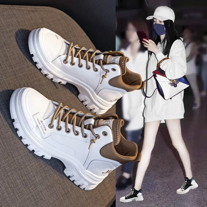 

Женские ботинки Martin в британском стиле, новинка 2022, Универсальные ботинки на толстой подошве, тонкие короткие ботинки онлайн-знаменитостей