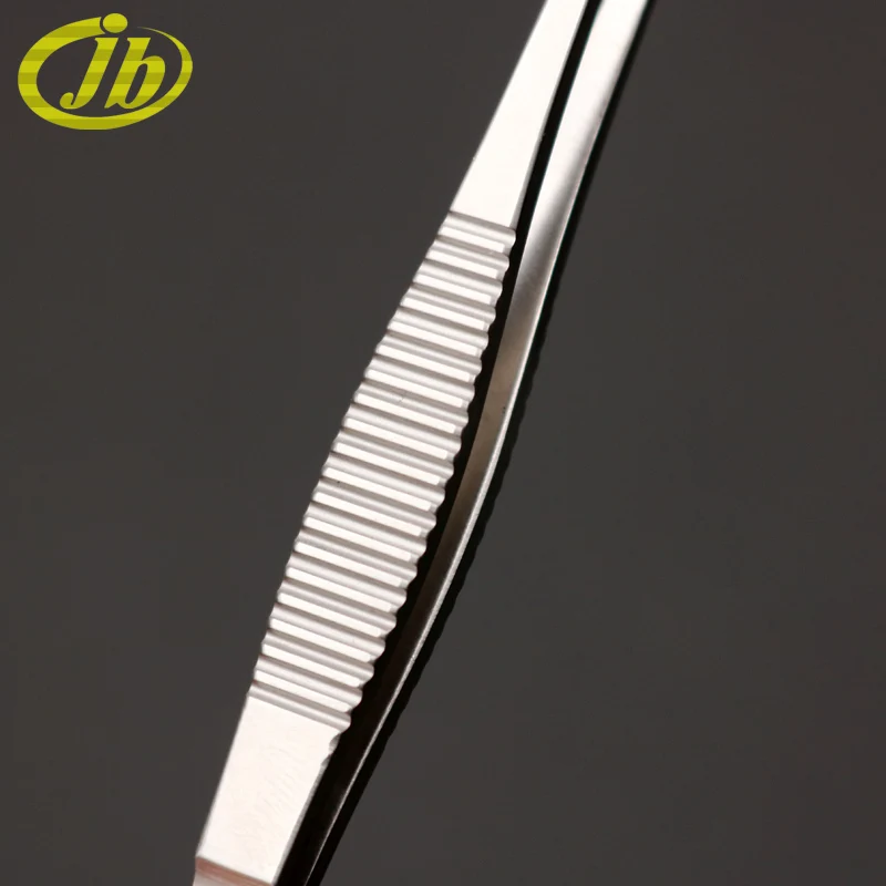 Ophthalmic forceps straight toothed 0.4mm stainless steel 9.5cm horizontal stripes tweezers ophthalmic instruments