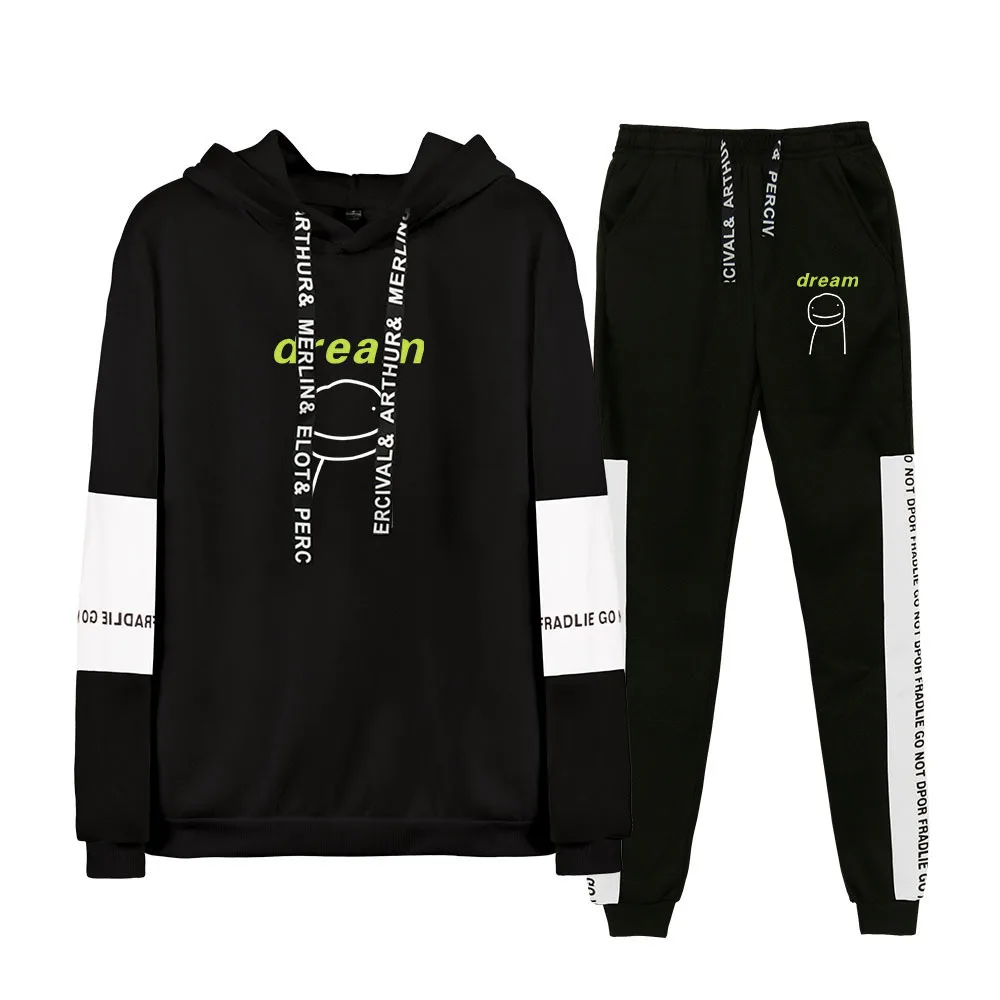 

Мужской спортивный костюм Dream Smp Merch Dreamwastaken, повседневный спортивный костюм из двух предметов, топ и брюки, спортивные костюмы для мужчин