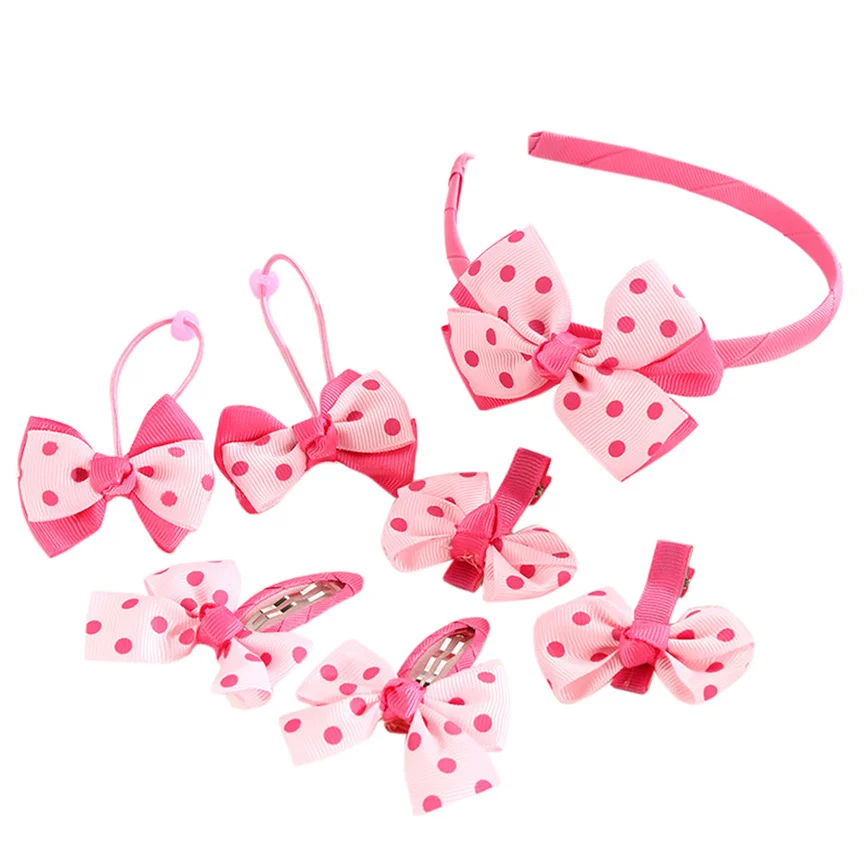 Детский комплект из 7 предметов заколки для волос подарок маленьких девочек