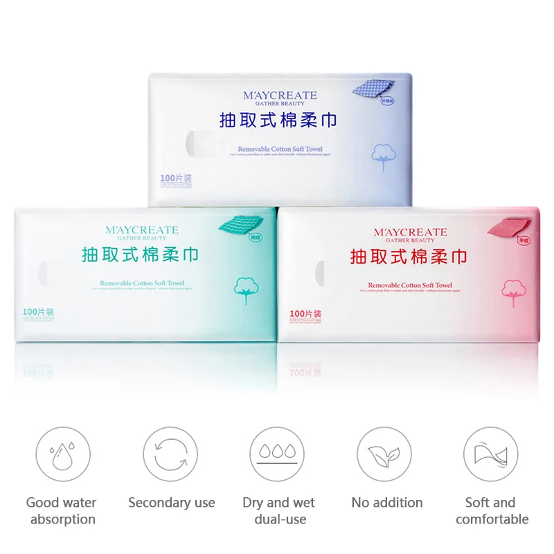 100 шт./пакет одноразовые ватные мягкий уход за кожей лица принадлежности для