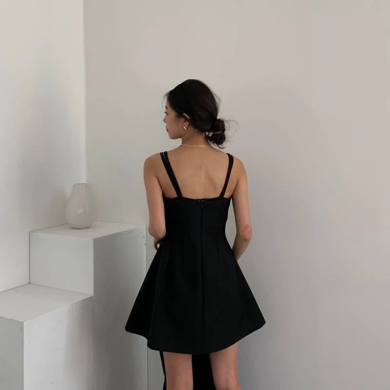 

Spring female dress sexy solid color suspension dress