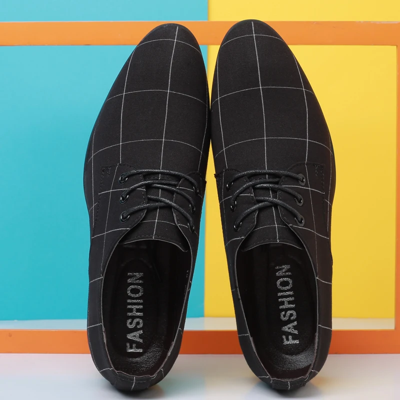 

Tenis Masculino Pointed Toe Mens Dress Shoes Canvas Luxury Wedding Shoes Men Flats Office Wedding Party Formal Shoes