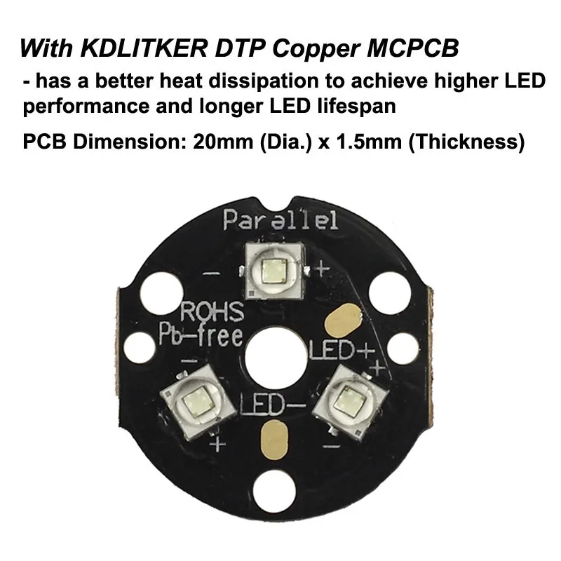 KDLITKER P6-TRI Triple Cree XP-E2 Blue 470nm 800 Lumens 3V - 9V 5-Mode Color P60 Drop-in Module (Dia. 26 5 мм) | Лампы и освещение