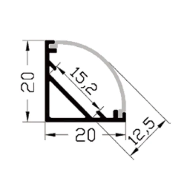 20 м (20 шт.) партия 1 за штуку анодированный диффузный или прозрачный алюминиевый