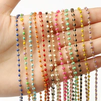 multicolor wrapped rosary gold plated wires cable enamel beads link chain for jewelry making diy necklace bracelet 1mlot