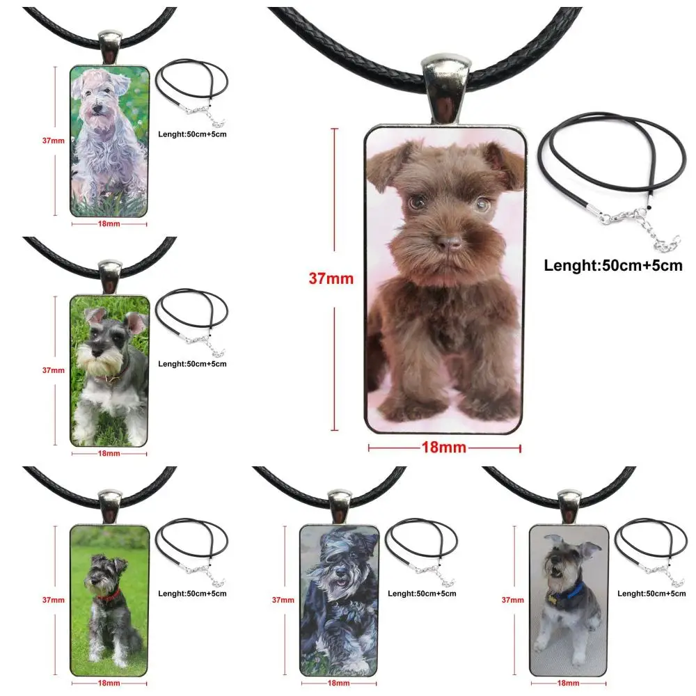 Миниатюрный Шнауцер 39 для влюбленных лучший дружба стеклянный подвесной брелок