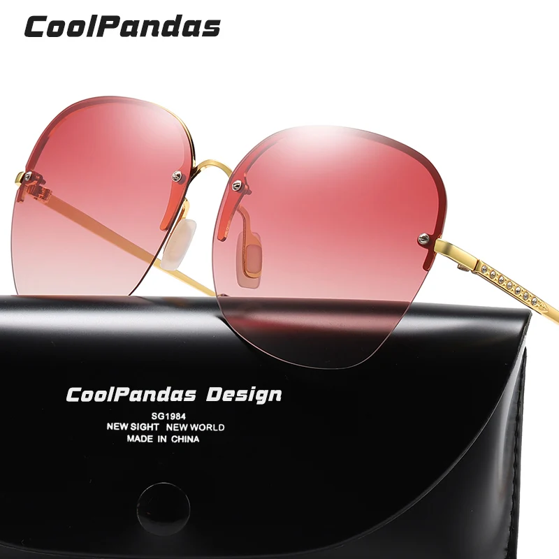 Солнечные очки CoolPandas без оправы женские модные уникальные солнцезащитные