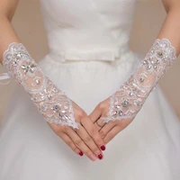 new 1pair cheap wedding accessories for bride wedding dress gloves performance studio supplies crystal barato wedding gloves