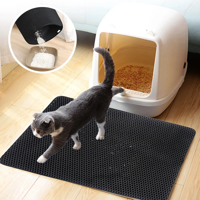 

Cat Litter Mat Waterproof Honeycomb Sifting Pad Eva Double Layers Cat Litter Trapper Mats Cat Clean Sanitary Mats Sleeping Pad