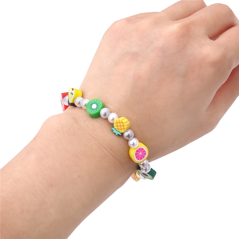 30Pcs/lot 9-11mm Clay Fruit Apple Orange Avocado Strawberry Mix Color Polymer Spacer Beads For Girls Jewelry Making DIY Bracelet | Украшения