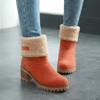 winter boots women size 43 women shoes new fashion ankle boots non slip pull on women snow shoes plush square heel women boots